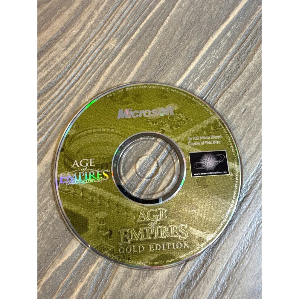 Vintage Age of Empires Gold Edition PC‎ Microsoft RTS Gaming Bundle Works